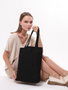 Zoozie Bags 1416 Bolso Tote de Algodón Negro 35 x 40 x 8 cm